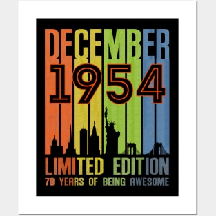 December 1954 70 Years Of Being Awesome Limited Edition Posters and Art